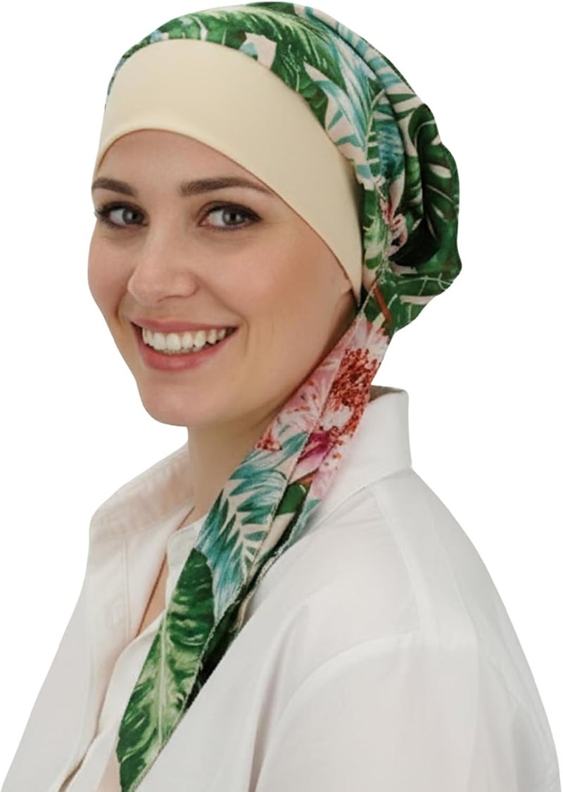 FADACHY Chemo Headwear for Women,Chemo Caps Lightweight for Summer with Head Scarf,Silky Soft Hair Turbans Fashion - Image 2